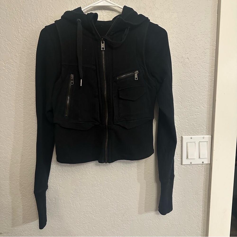 Lululemon Black Hooded Zip Up Jacket Size 4